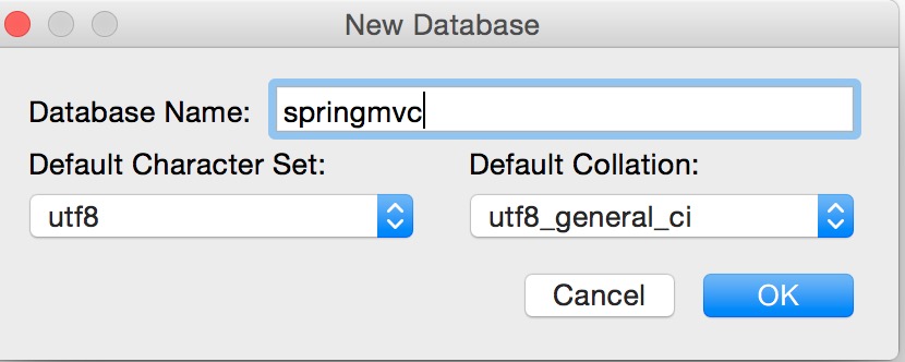 new database springmvc