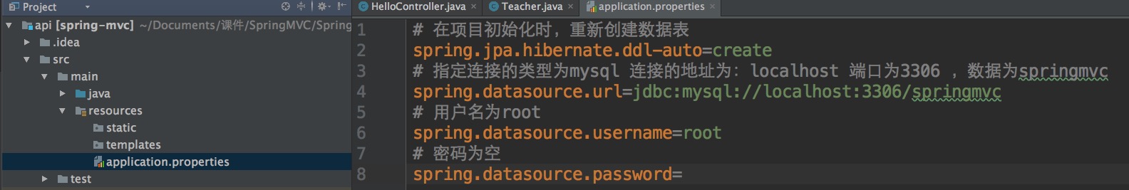 new database springmvc
